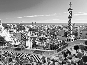 panorama, buildings, Gaudi, Barcelona