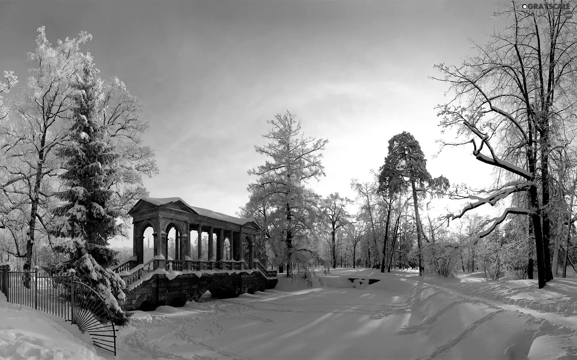 bridges, winter, Park