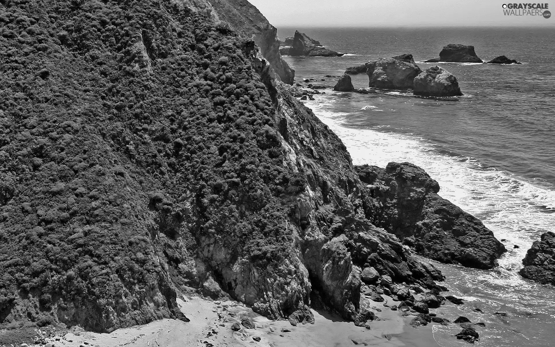 cliff, sea, rocks