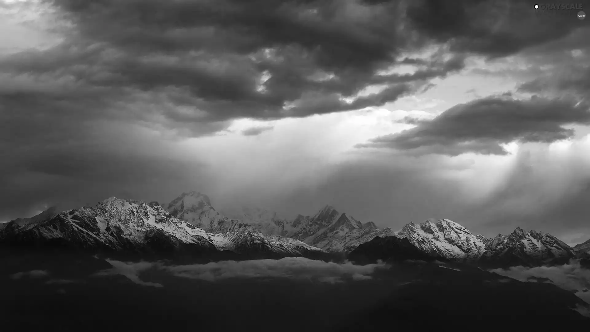 Mountains, clouds