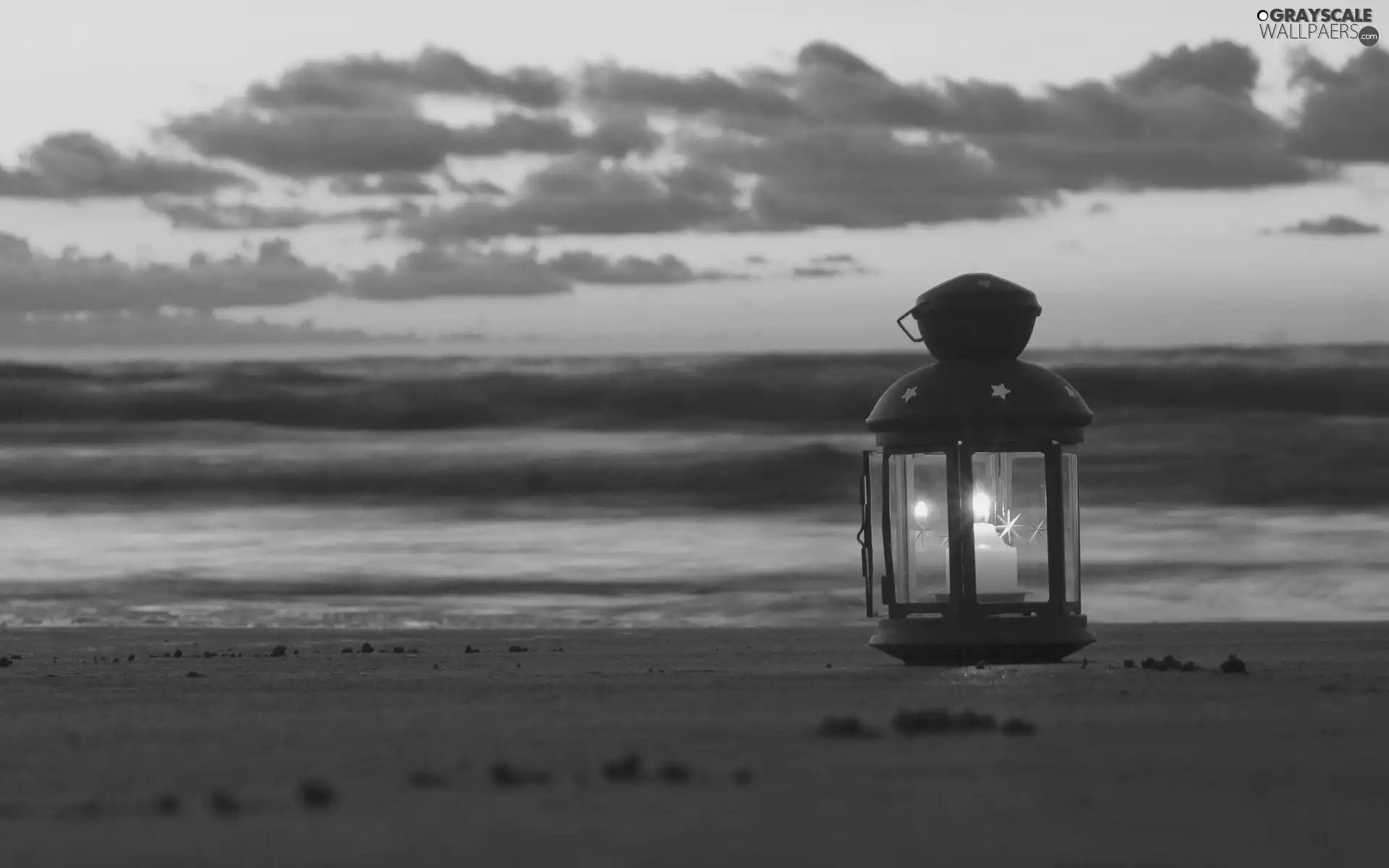 clouds, lantern, sea