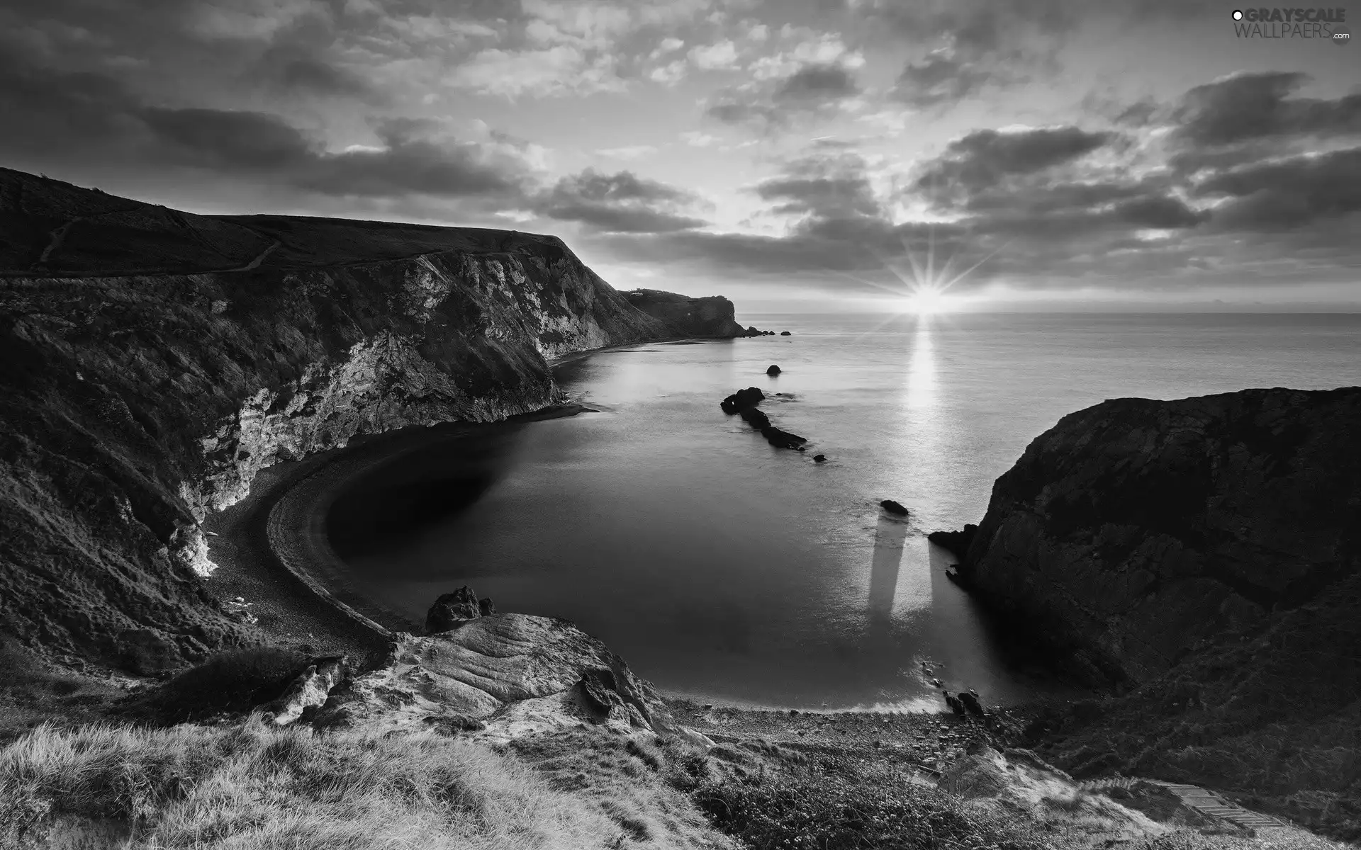 east, sun, rocks, cliff, sea