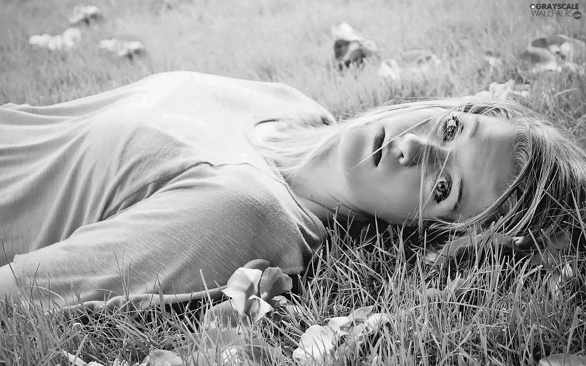 summer, Meadow, Flowers, Women