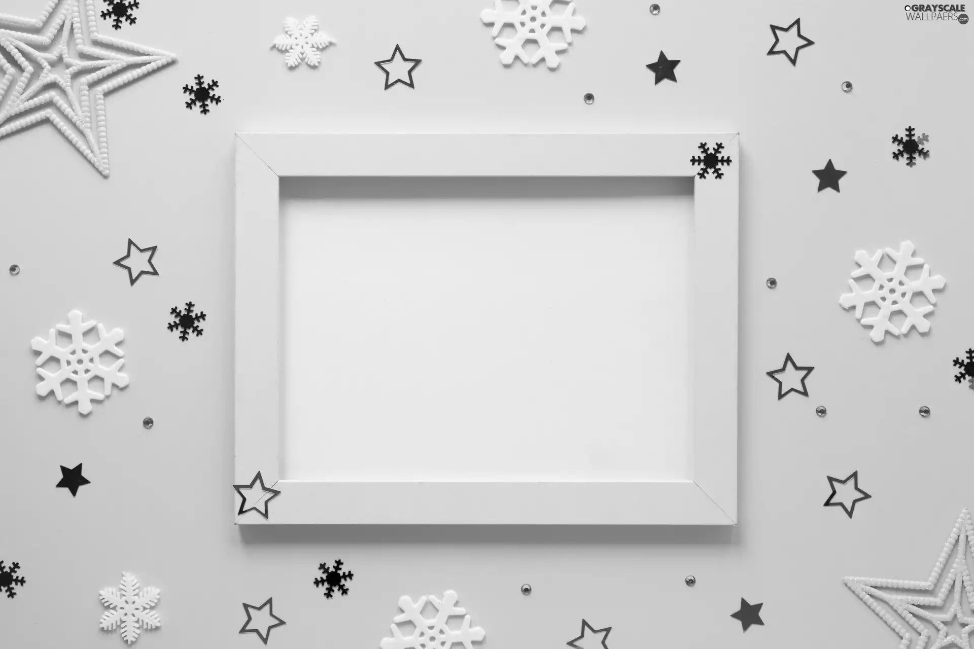 Stars, frame, blue background, snow