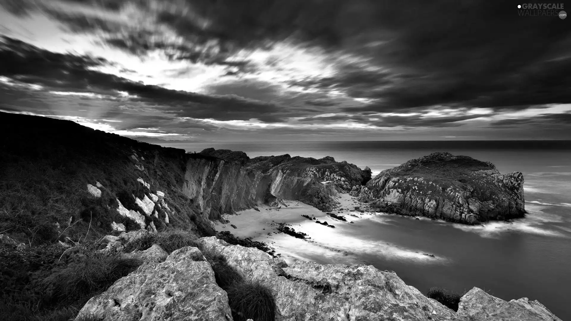 sea, Sky, Great Sunsets, rocks