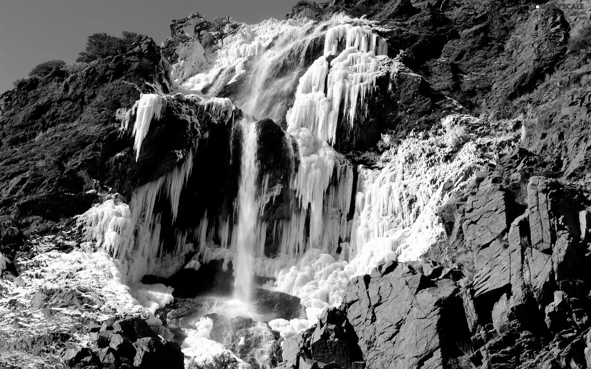 icicle, Mountains, winter