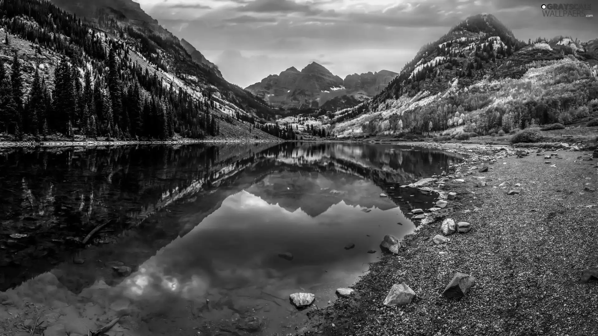 lake, Mountains, forest