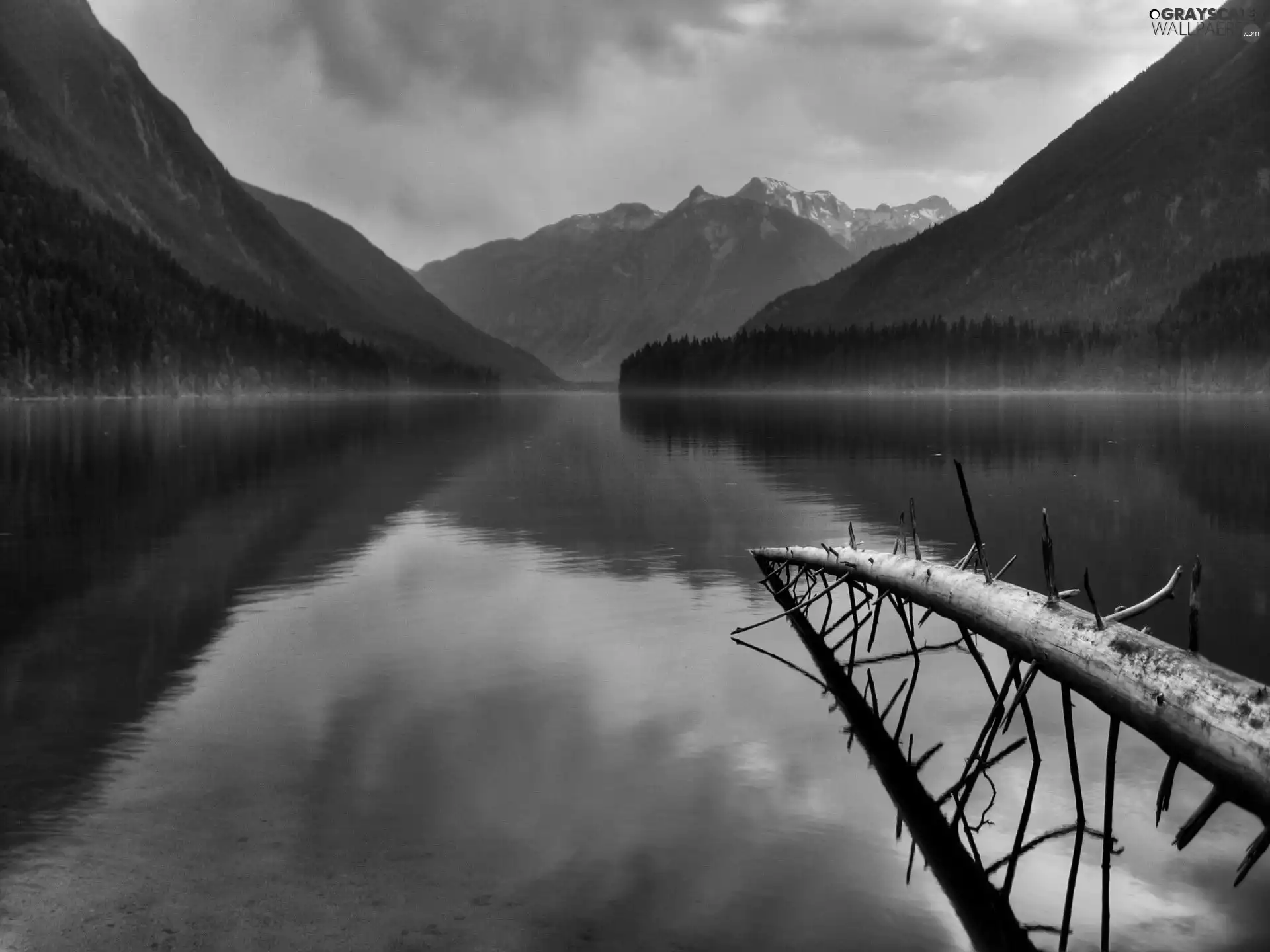 Mountains, lake