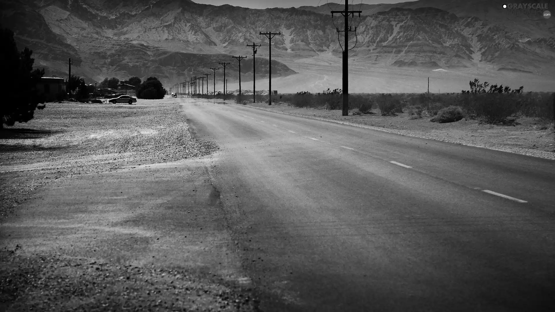 Line, energy, Mountains, cars, Way