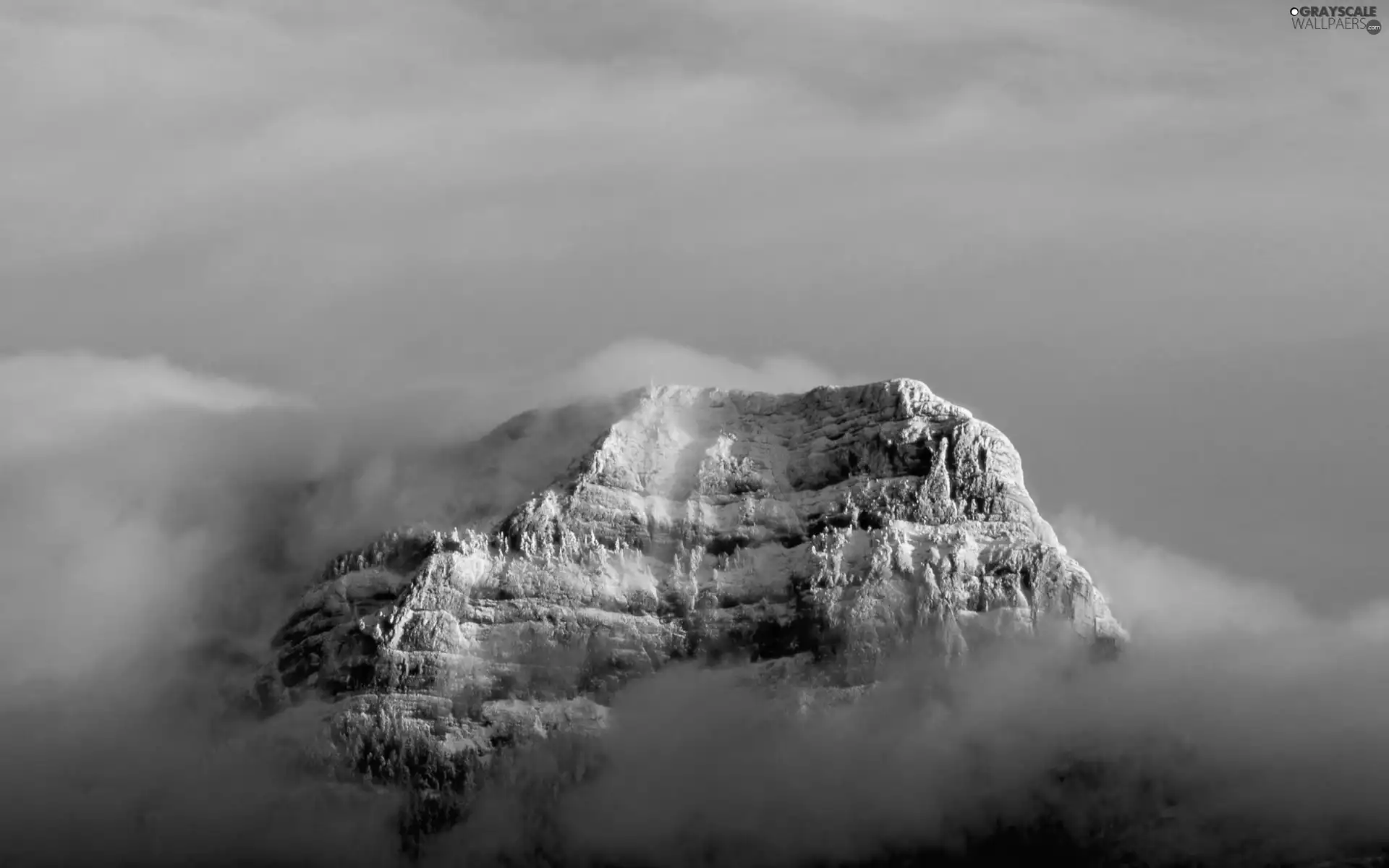 Mountains, clouds, Fog