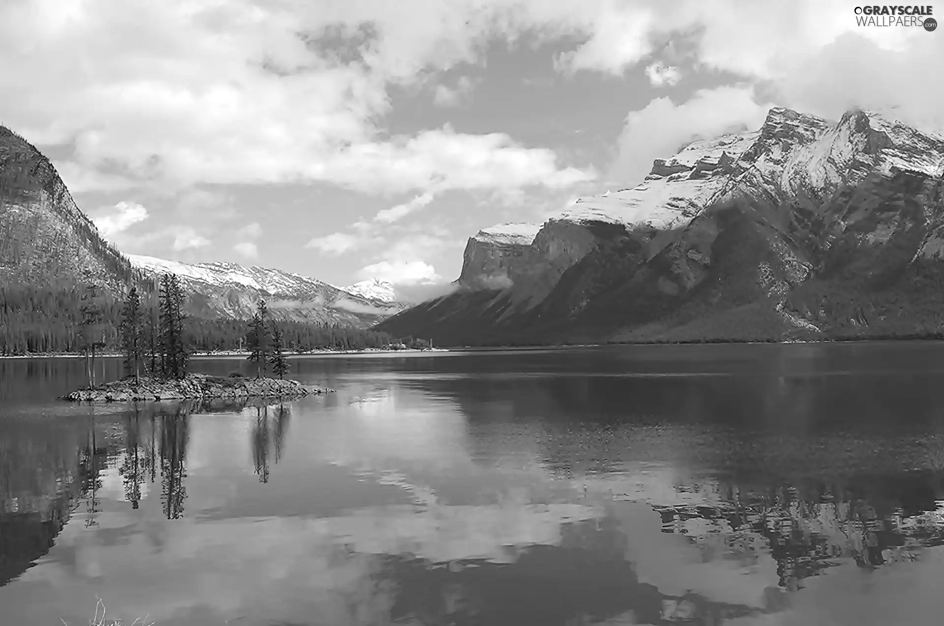 reflection, Mountains, lake