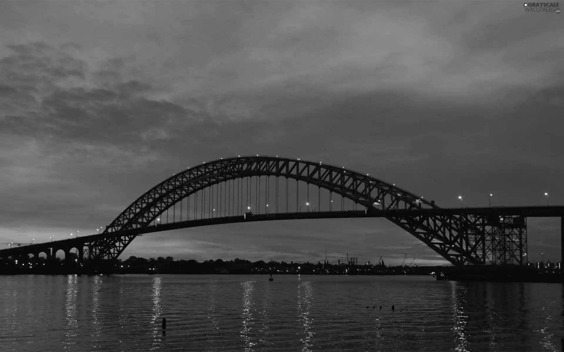 west, bridge, River, sun