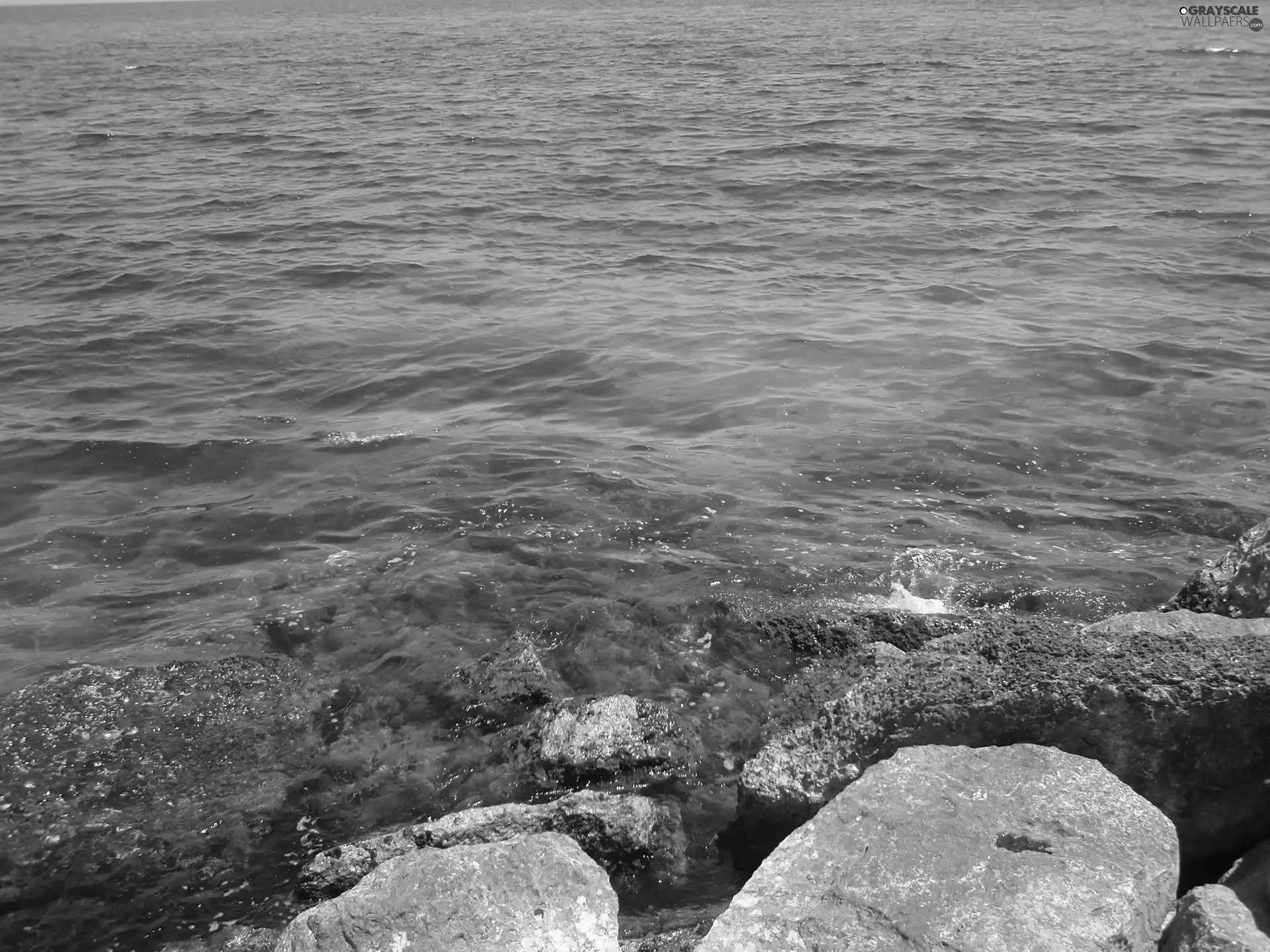 sea, rocks