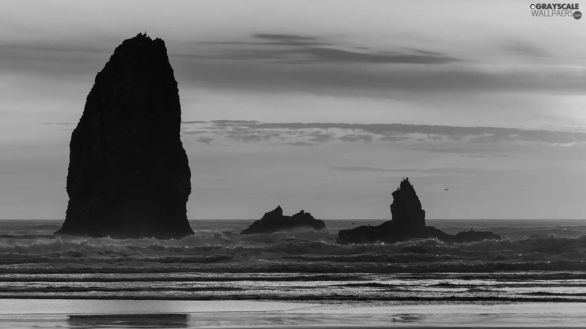 west, sea, rocks, sun