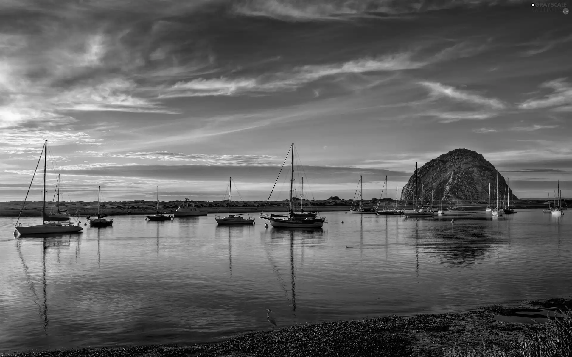 Harbour, Great Sunsets, Sailboats, Rocks