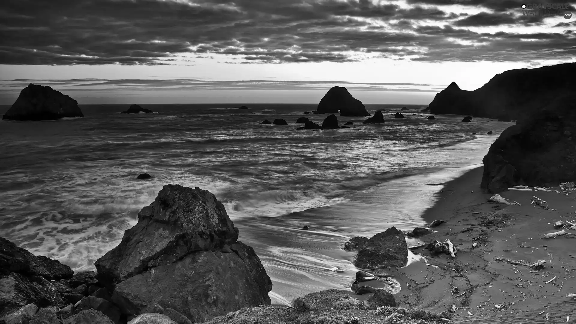 Great Sunsets, Beaches, sea, Stones