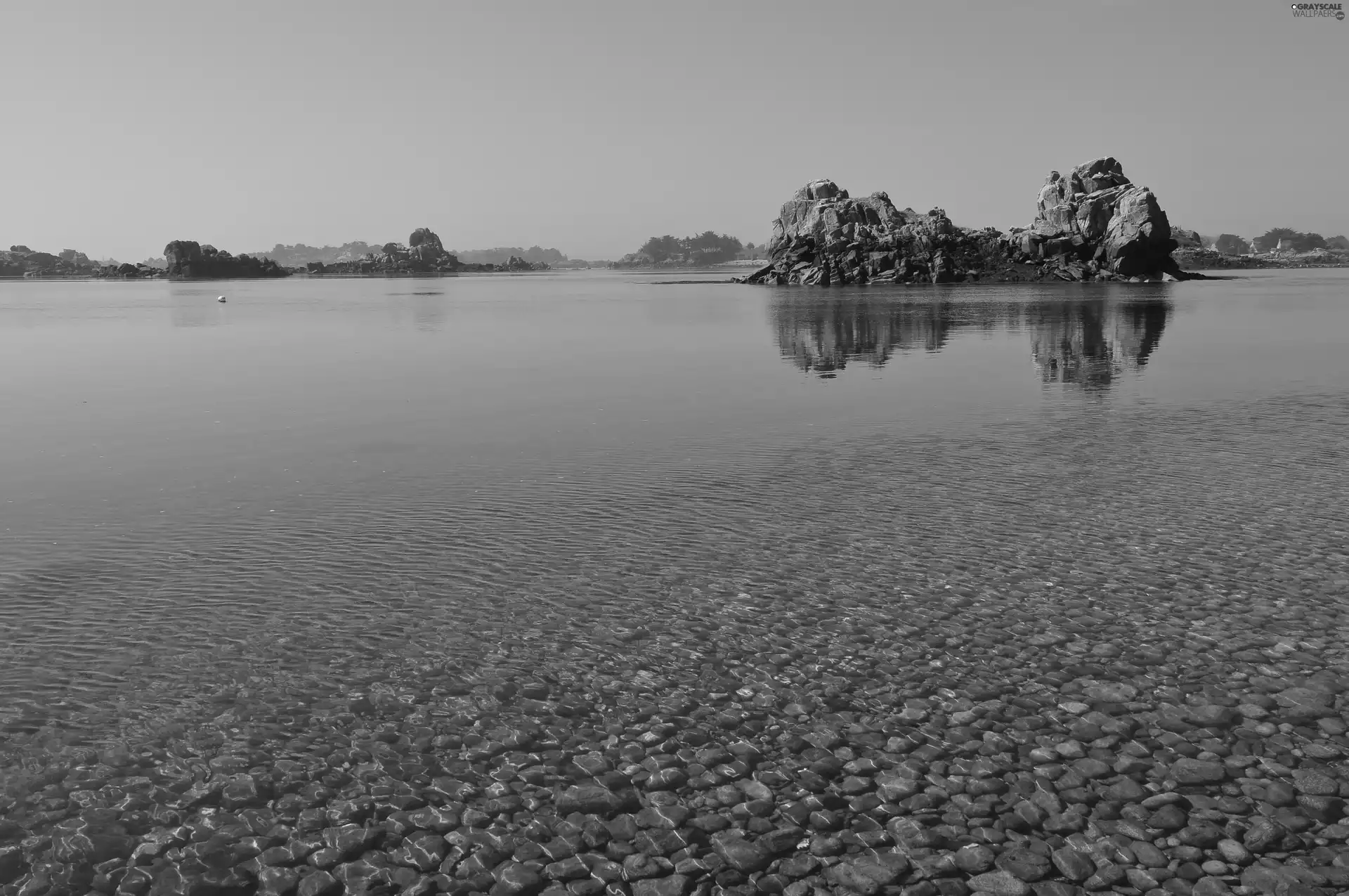 Pure, Stones, Sky, water