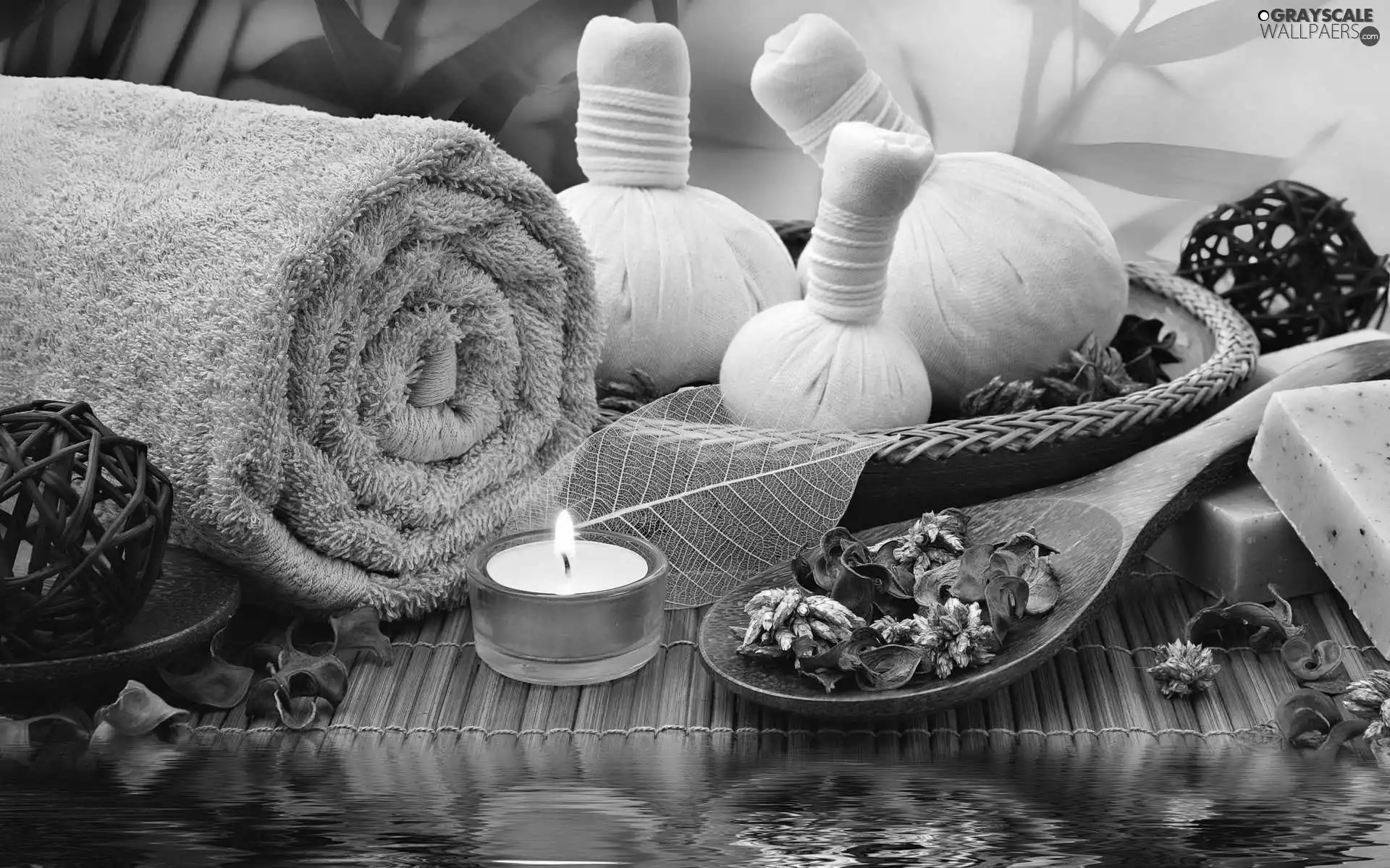 package, Spa, Towel, candle, composition