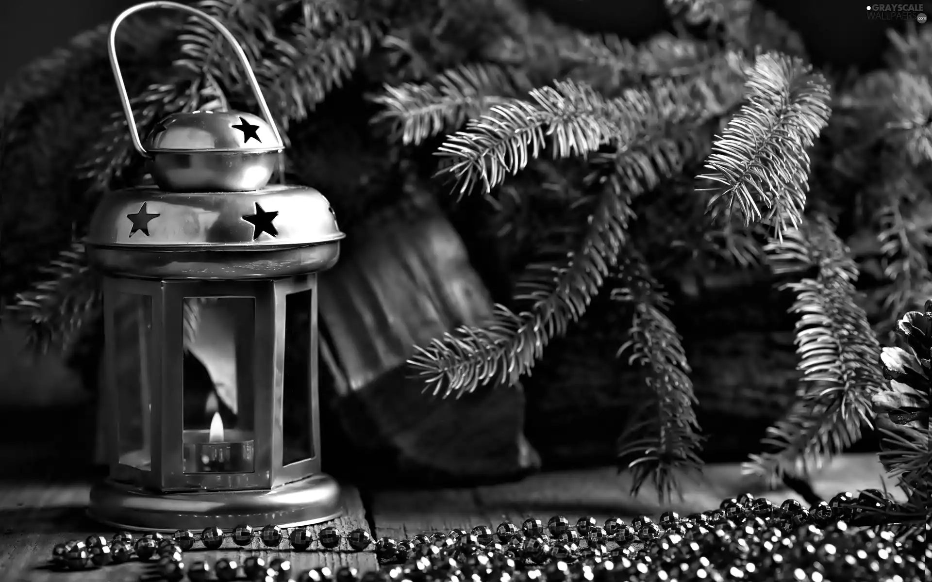 beads, decoration, Twigs, spruce, lantern