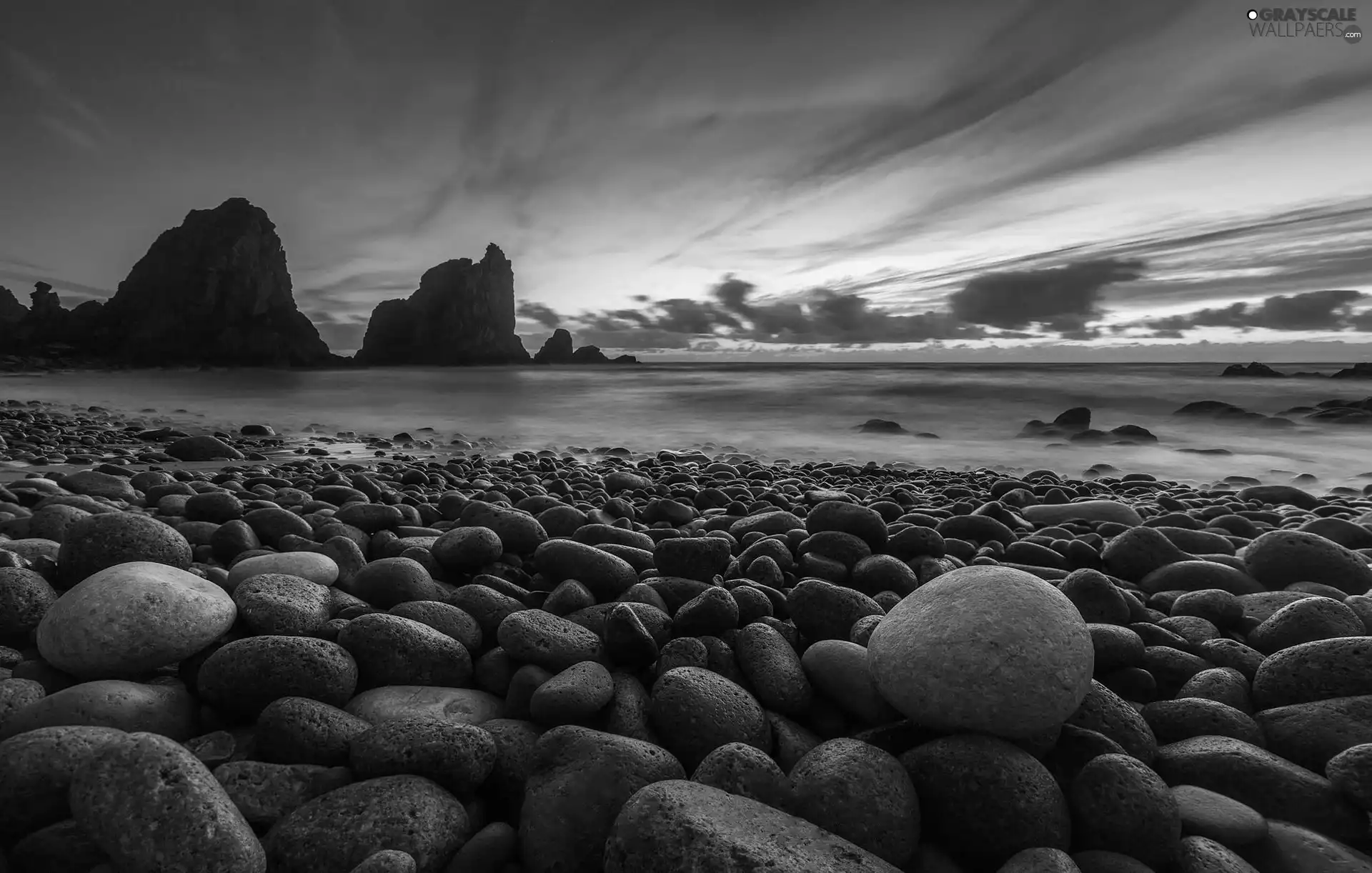 west, Sky, Stones, clouds, Gory, Sun, Fpg