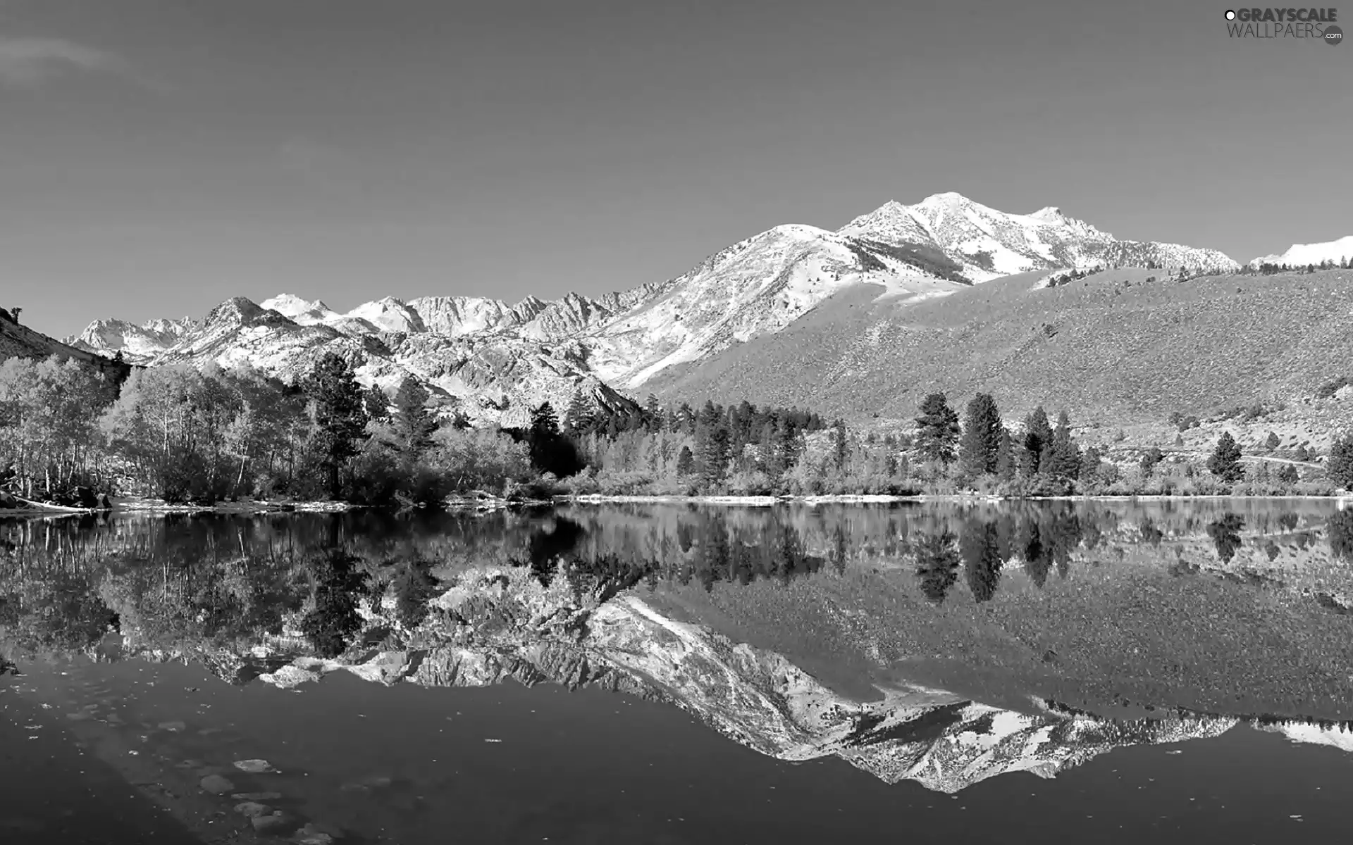 trees, Mountains, reflection, forest, autumn, viewes, lake