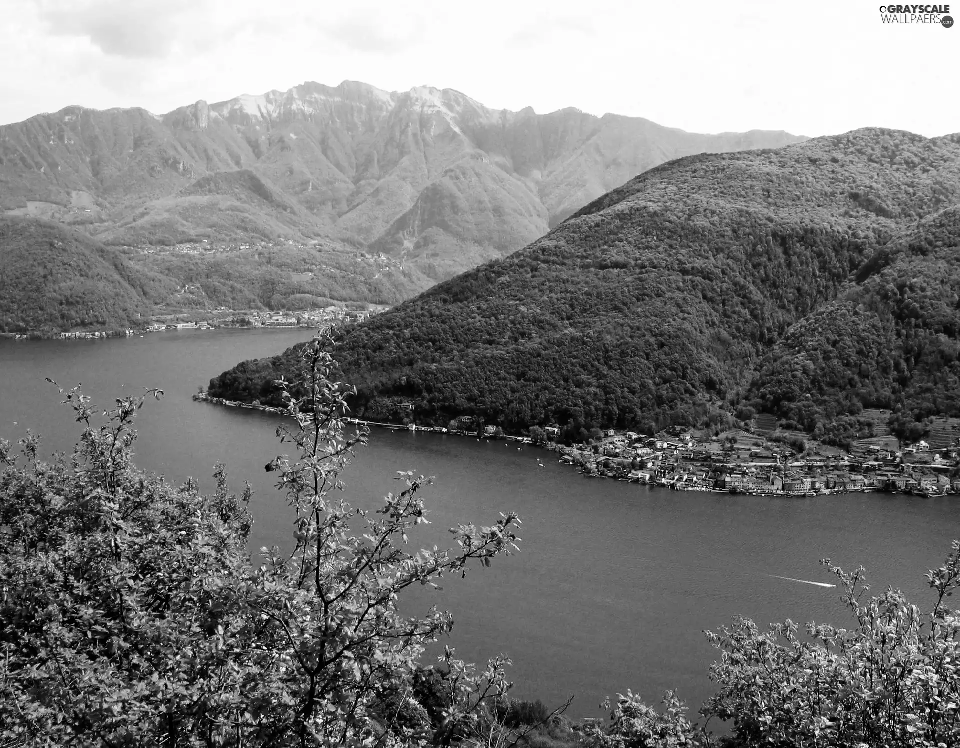 water, lago di lugano, viewes, Mountains, trees, Switzerland