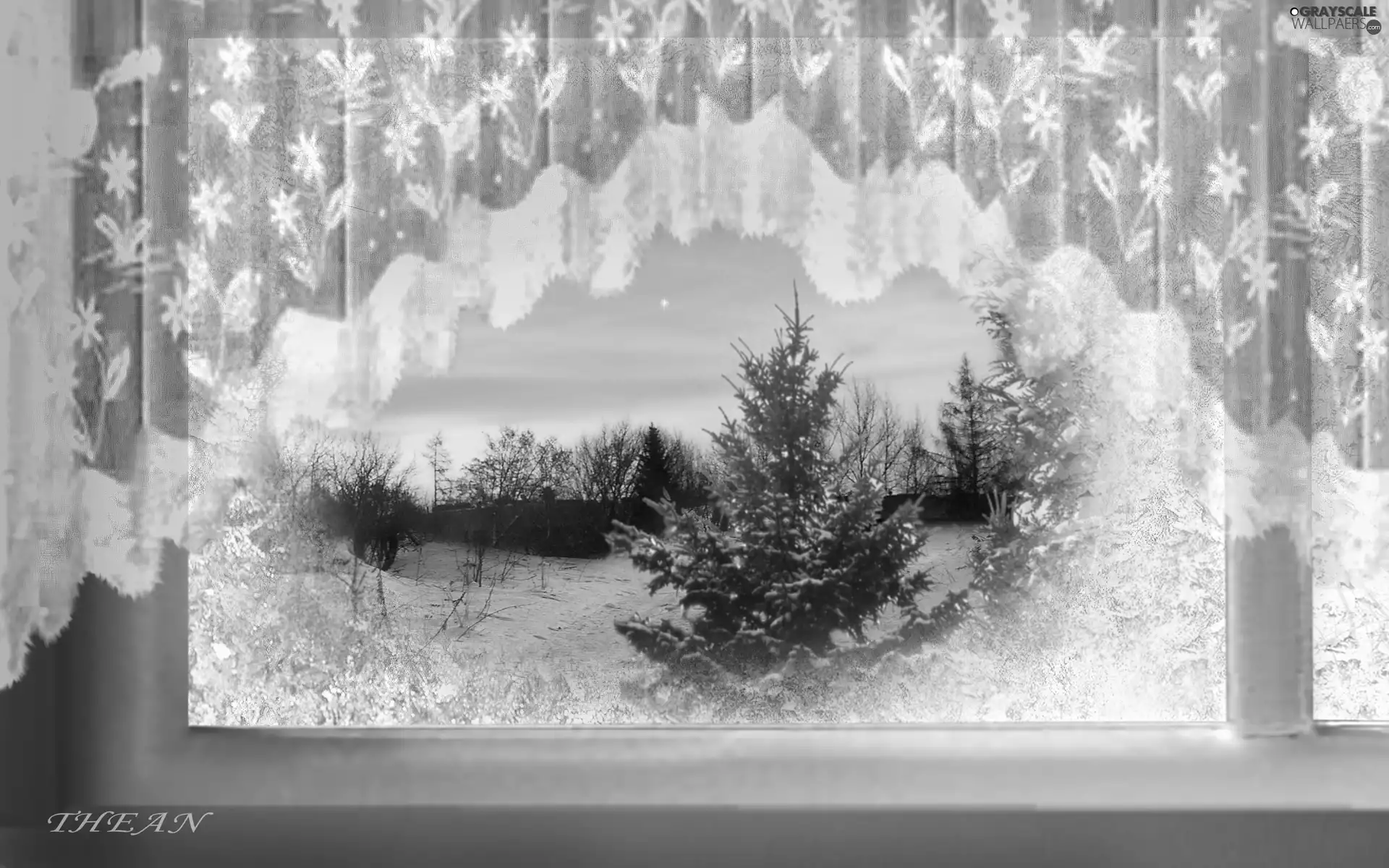 winter, for, window, View